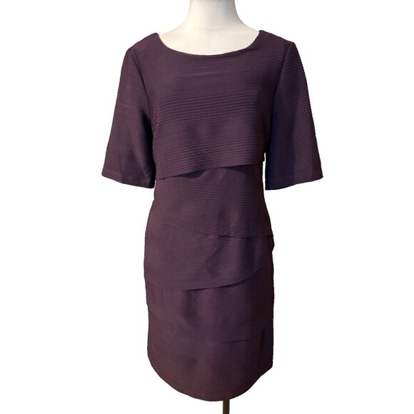 Connected Dress 14 Burgundy Wine Sheath Wedding Party Cruise Event Washable New - Picture 2 of 14